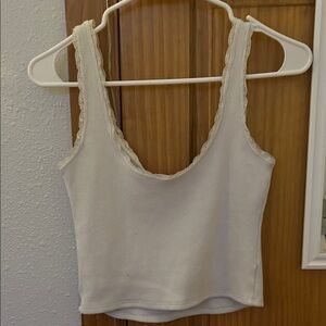 Hollister Cream Lace-Trim Camisole